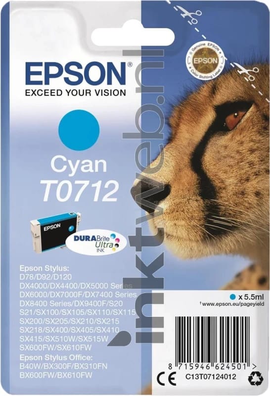 Epson Inktcartridge T071 (C13T07124010) Cyaan