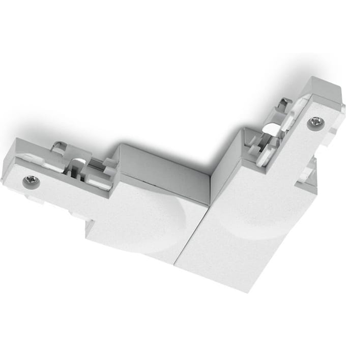 Spanningsrail Doorverbinder - DUOLINE - Hoek L Connector - Aarde Binnen - 2 Fase - Mat Wit