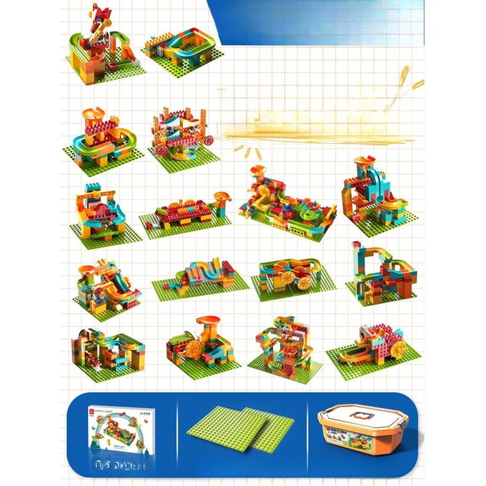 Blocs de construction à grosses particules coulissants avec divers engrenages Jouets d'assemblage de machines d'ingénierie Aides à l'éducation précoce des enfants brown