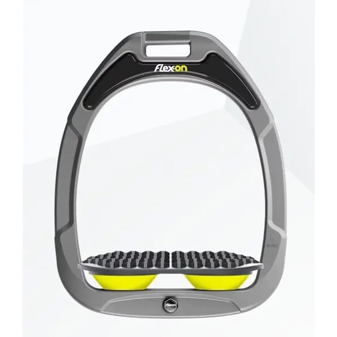 Aluminium/Grijs/Geel Endurance stijgbeugels Flex-On Green Composite