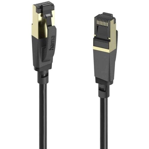 Hama 00202002 RJ45 Netwerkkabel, patchkabel CAT 8 S/FTP 3 m Zwart 1 stuk(s)