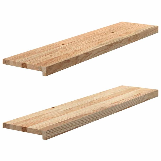 vidaXL - Traptreden - 2 - st - 110x25x2 - cm - onbehandeld - massief - eikenhout