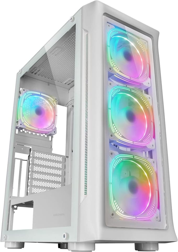 Gaming PC Behuizing - Computerkast - Krachtige Koeling - XXL E-ATX Capaciteit - 40.5 x 21.5 x 47 cm - Wit