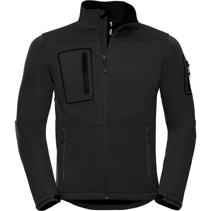 Russell Heren Sport Zachte Shell Jas (Zwart)