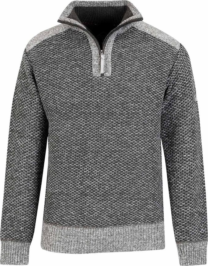 BJØRNSON Thymo Fijn Gebreide Pullover Heren - Fleece Gevoerd - Maat S - Olive
