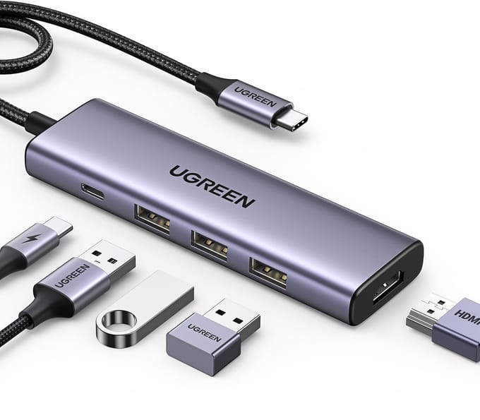 UGREEN Revodok USB C Hub PD100W, 4K HDMI, 3*USB A 3.0 5Gbps USB C Dock USB C Adapter Multiportadapter compatibel met iPhone 15 Serie, Galaxy S24, Surface, MacBook Pro/Air, iPad Pro, Steam Deck enz.