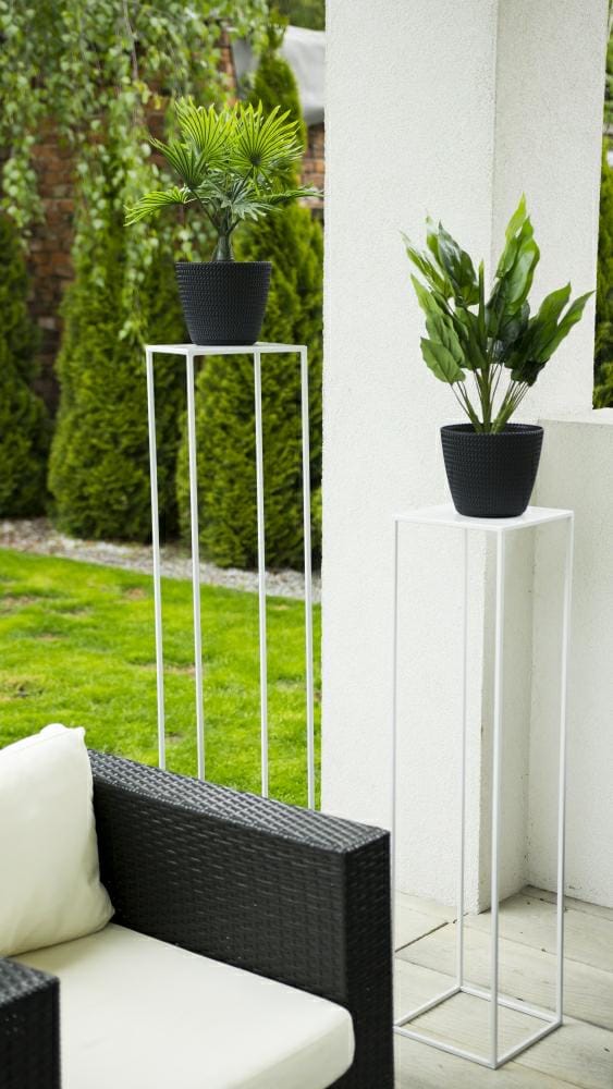 HowHomely - Staande Kwietnik - 100 cm - Loftsstijl - Wit