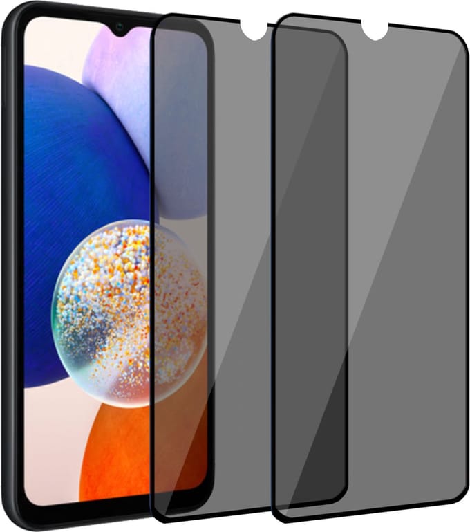 2x Geschikt voor Samsung A14 5G Privacy Screenprotector - Privé - Geschikt voor Samsung A14 5G Screenprotector - Glas