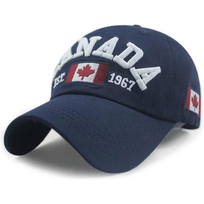 Mode Katoen Canada Baseballpet Vlag van Canada Hoed Snapback Verstelbaar Heren Baseballpetten Gorras blue