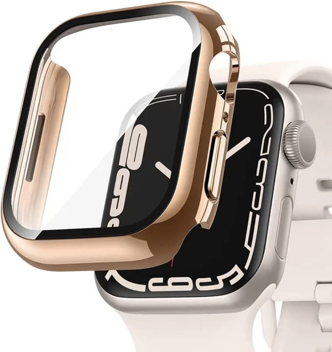 MY PROTECT - Hoesje Geschikt Voor Apple Watch 40mm - Bescherm Case & Screenprotector In 1 - Rosé