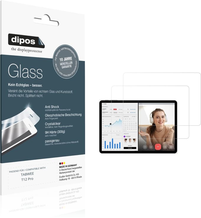dipos – 2x Pantserfolie geschikt voor TABWEE T12 Pro | 9H Screenprotector