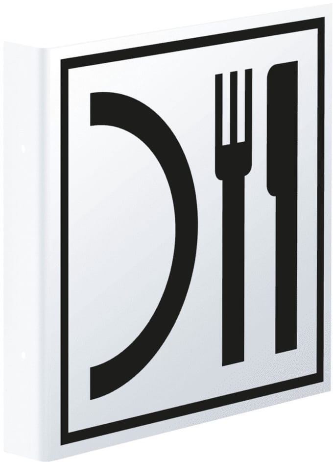 Haaks restaurant bord, 150 x 150 mm - kunststof