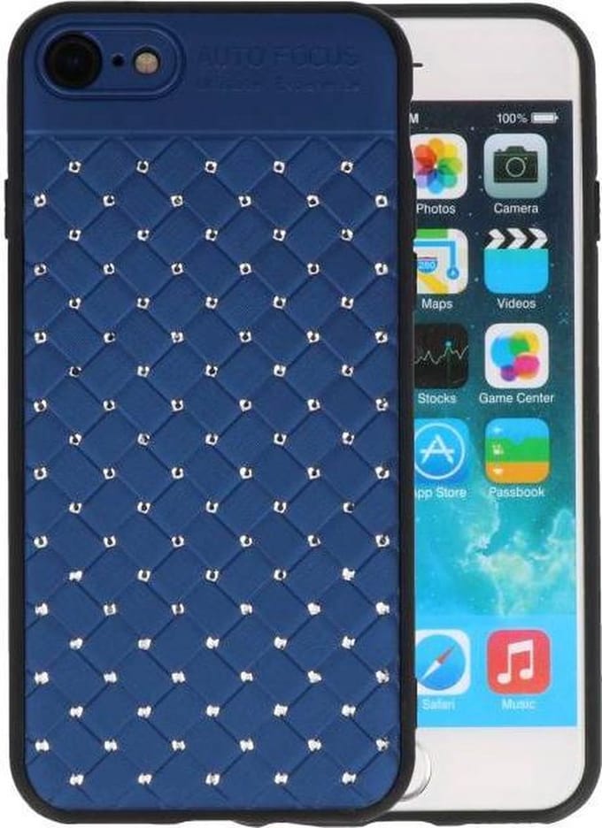 Witte Chique Hard Cases - Hoesje Geschikt voor iPhone 8 - 7 Blauw