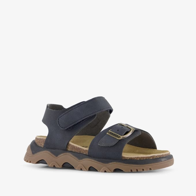 Braqeez leren jongens sandalen donkerblauw - Maat 32