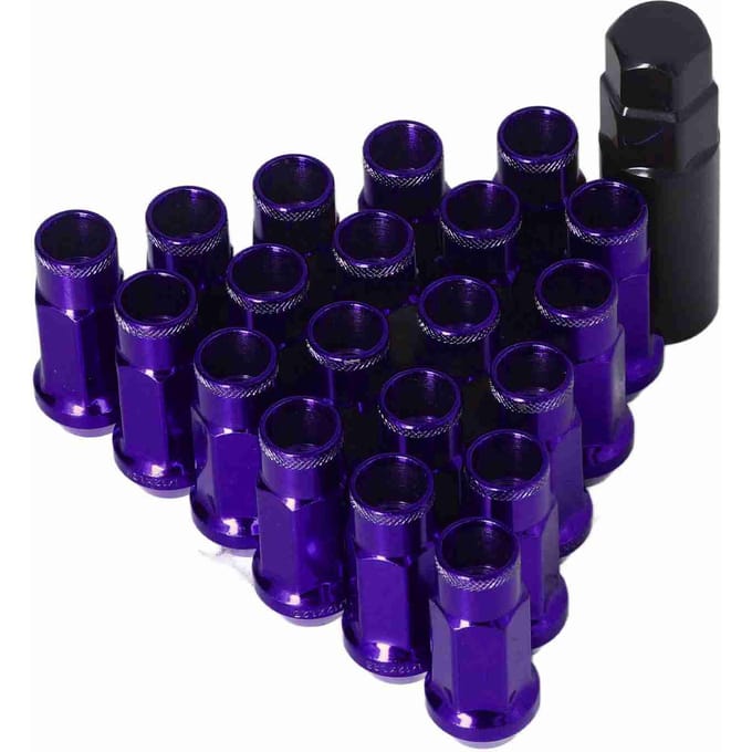 20 stuks M12x1.25 Metalen Wielmoeren Universele Autoaccessoires Vervanging voor Mitsubishi paars