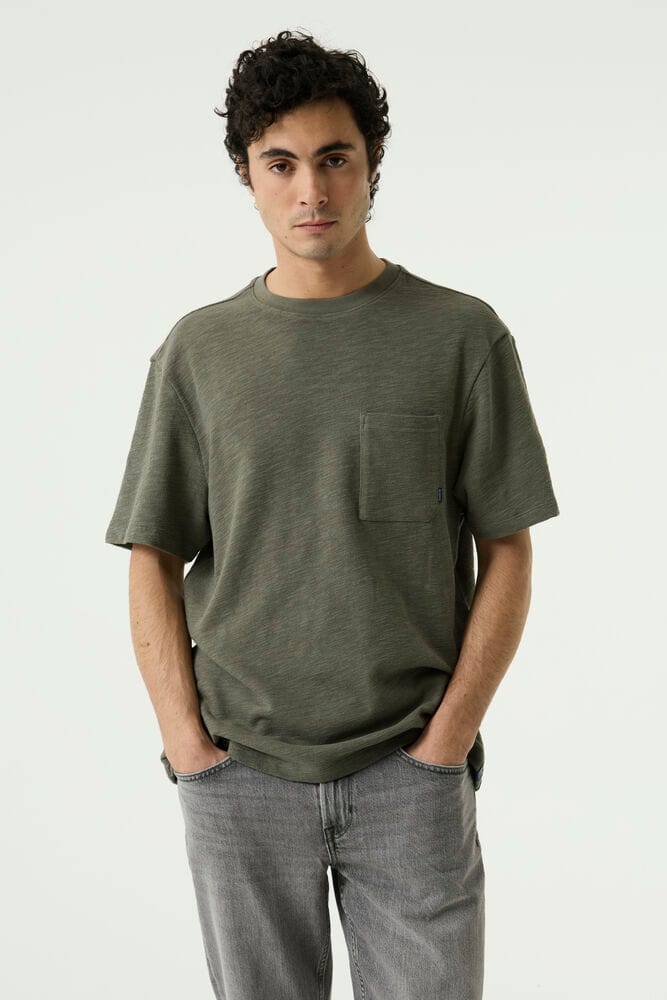 GARCIA Heren Effen T-shirt Groen Korte mouw