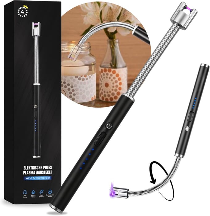 Twenty4seven® Plasma Aansteker met Flexibele Hals - Elektrisch & Oplaadbaar - Windproof BBQ Lighter - USB & Zakformaat