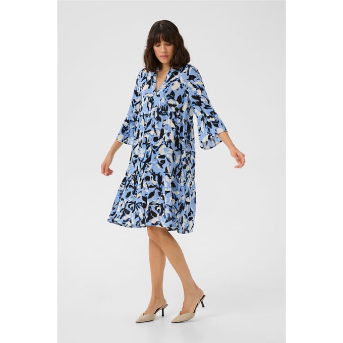 Jurk A-shape blue multi