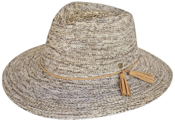 Caroline Fedora – Zonnehoed Dames UV Werend - Maat: M-L: 58 cm - Licht Bruin