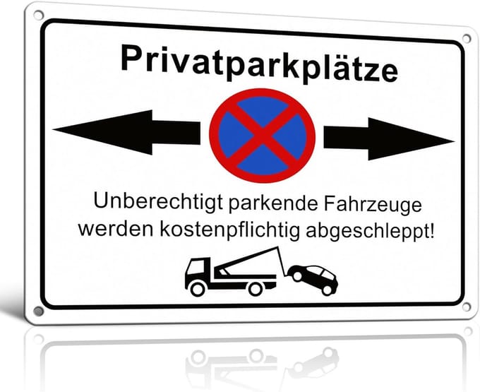 Parkeerverbod Bord Privé Perceel Reflecterend Metaal 30x20 cm