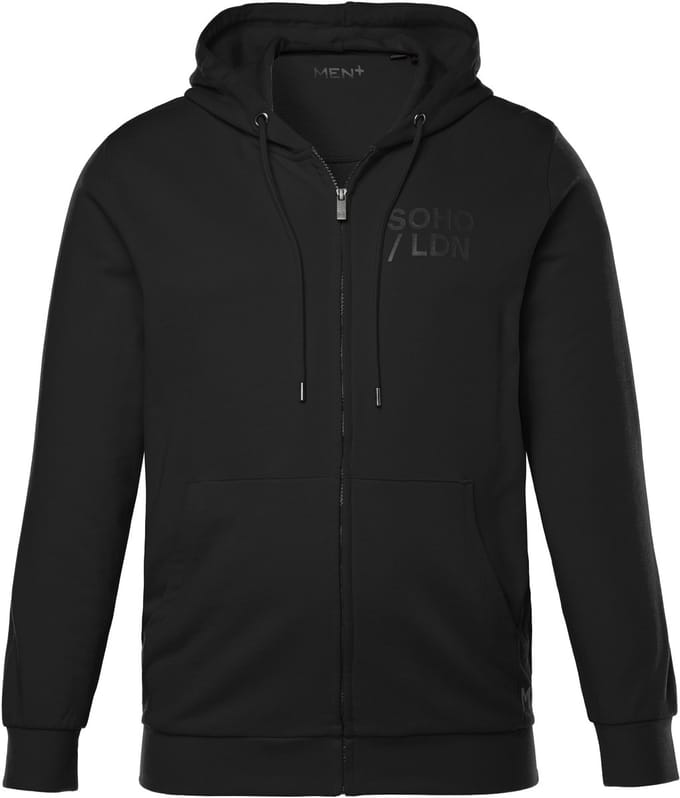 Men Plus - Heren - Sweatvest met capuchon - Zwart - Maat 6XL
