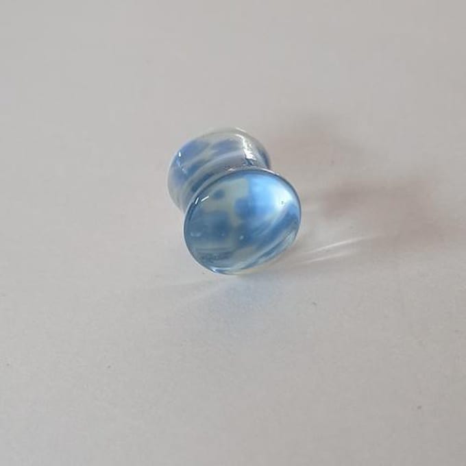 Double Flared wolkig blauw 12mm - LMPiercings
