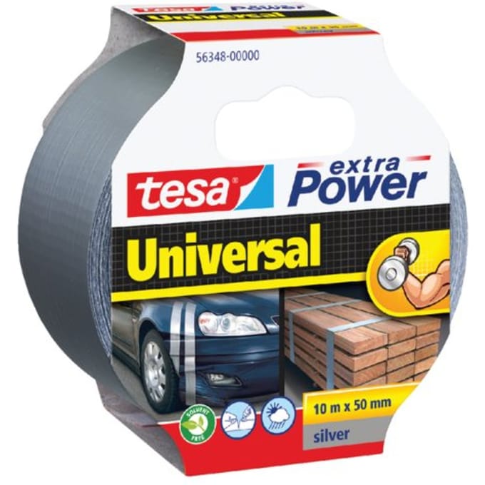 tesa Duct Tape extra Stroom Universal 10m x 50mm Grijs
