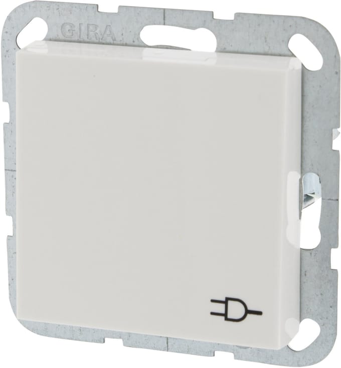 Gira System 55 contactdoos - inbouw - 1-voudig - randaarde - met klep - polarwit