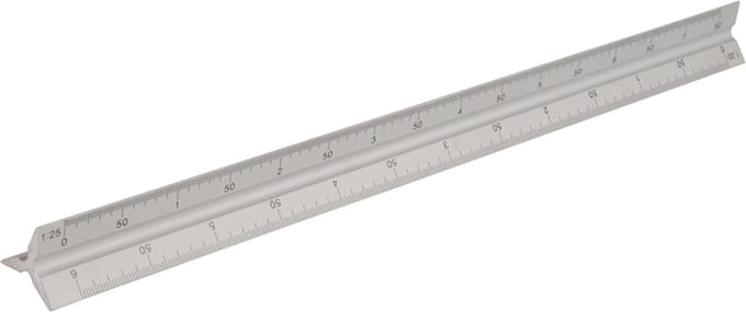 Silverline Professionele schaallat - aluminium - zes schaalverdelingen - 30 cm - lichtgewicht