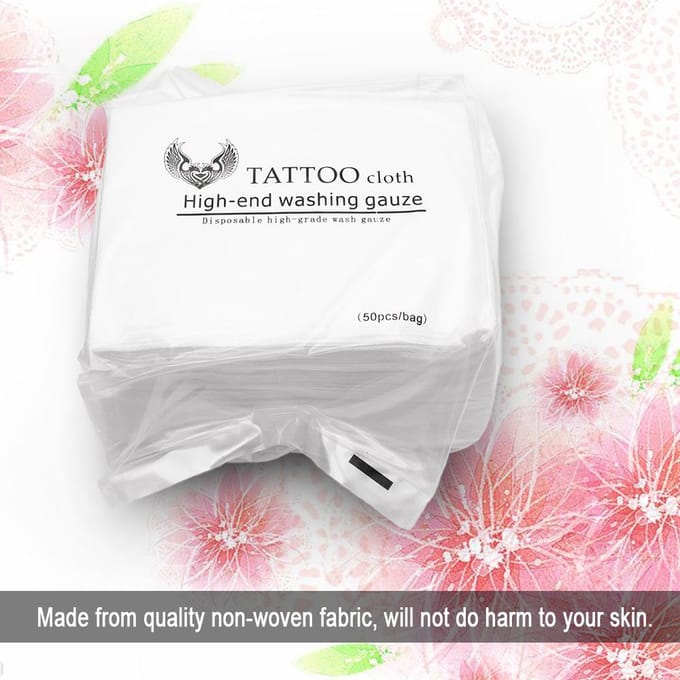 50 stuks Wegwerp Tattoo Wipe Papieren Handdoek Permanente Tattoo Tattoo Accessoire gray