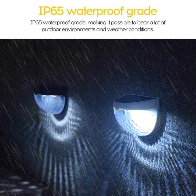 Lampe solaire de clôture à 6led, 2 pièces, Semi-circulaire, pour Table, marche, jardin, applique murale noir