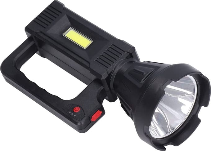 LED Zaklamp - Op Batterij - Grote Schijnwerper - 100 Lumen - Zoeklicht