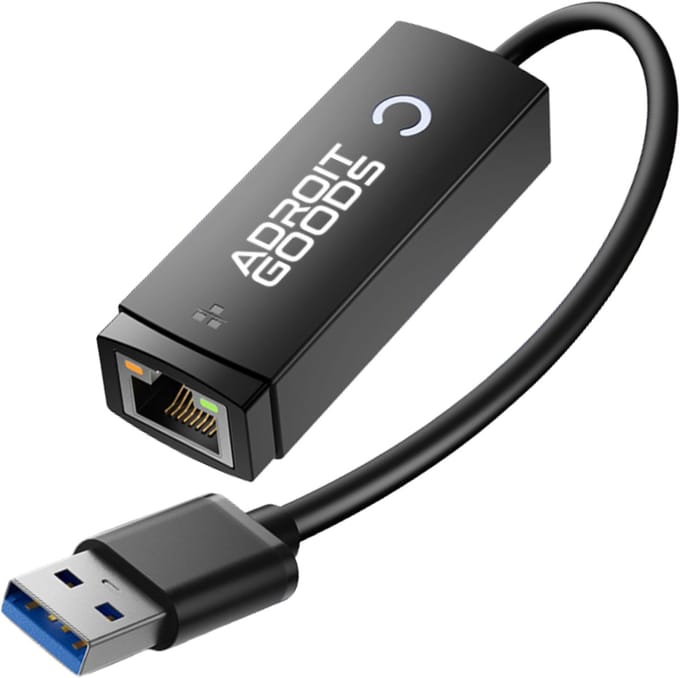 AdroitGoods USB-A Ethernet koppel Adapter 100Mbps - Compacte LAN Adapter - Stabiel Bedraad Internet - Plug & Play - Duurzaam Ontwerp