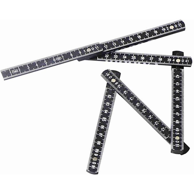 Règle pliante 1M Dix Pièces Coulissantes 3ft Pliante Polyvalente Lecture Intérieure Règle de Charpentier Mètre Éducation Léger 1m / 3.3ft black