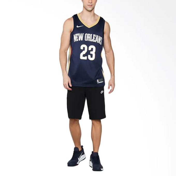 Nike Anthony Davis Icon Edition Swingman Jersey Heren Jerseys Universiteitsblauw 864493-419 S beige