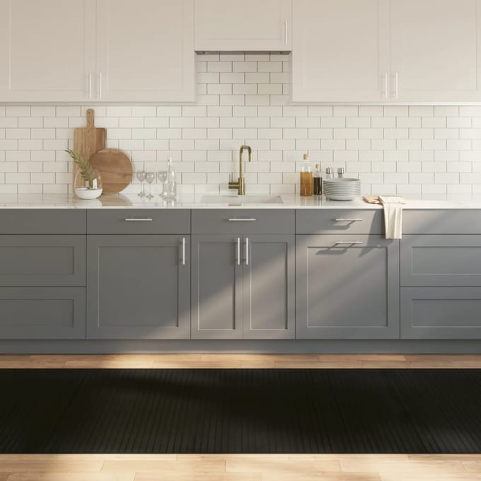 vidaXL Vloerkleed rechthoekig 100x400 cm bamboe zwart