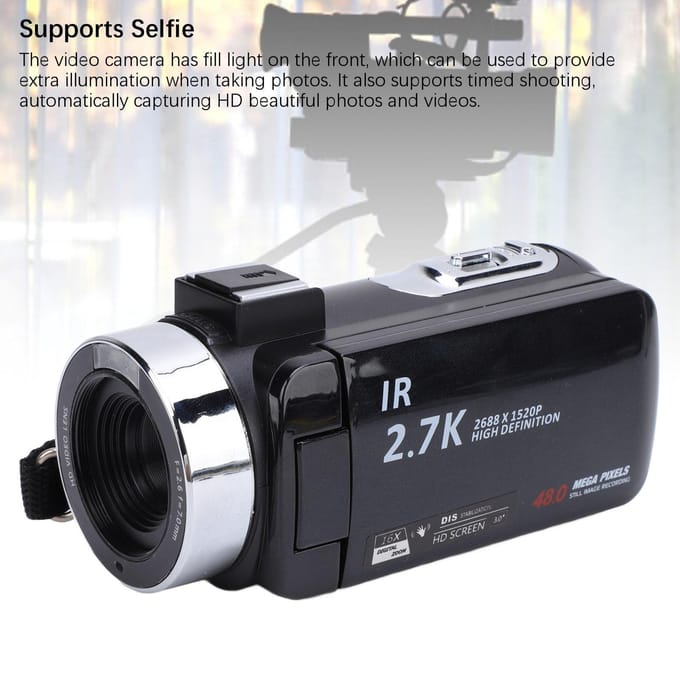 Videocamera Camcorder 2.7K Digitale Camera Recorder 48MP 3.0 Inch Rotatie TFT-scherm 16X Digitaal