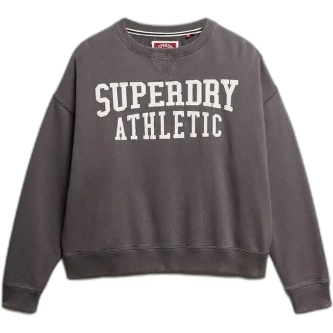 Superdry Athletic Essentials Relaxed Sweatshirt met Appliqué Dark Grey Grootte: 40