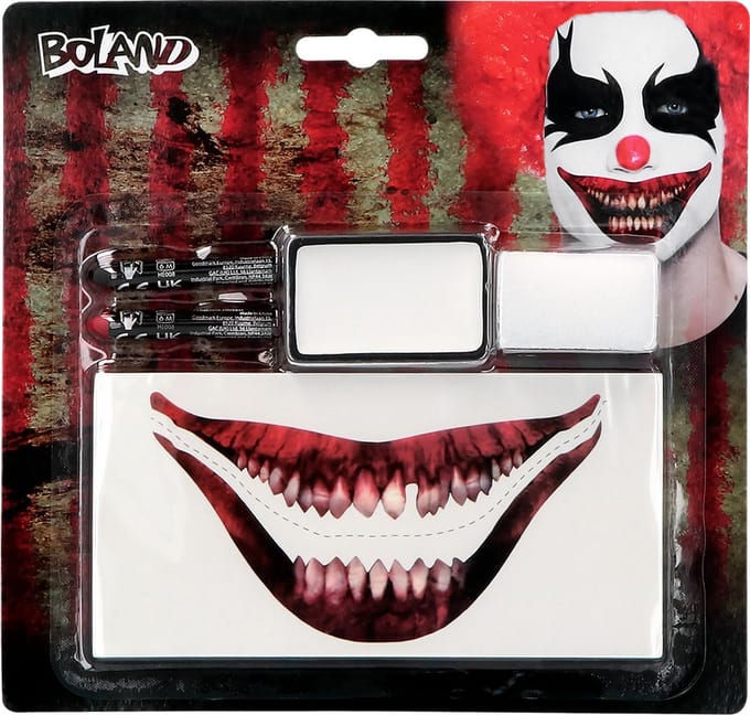 Boland - Set schmink Terrible clown - - Schminkset - Carnaval, Halloween, Themafeest - Halloween schmink - Horror