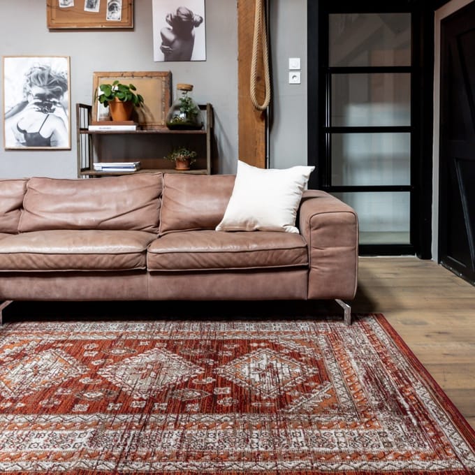 Vintage vloerkleed Aila Rood/Oranje - 160 x 230 cm - (M)