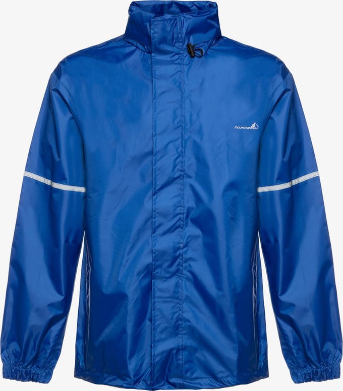Mountain Peak dames/heren regenjas - Blauw - Met capuchon - Ritssluiting - Maat L