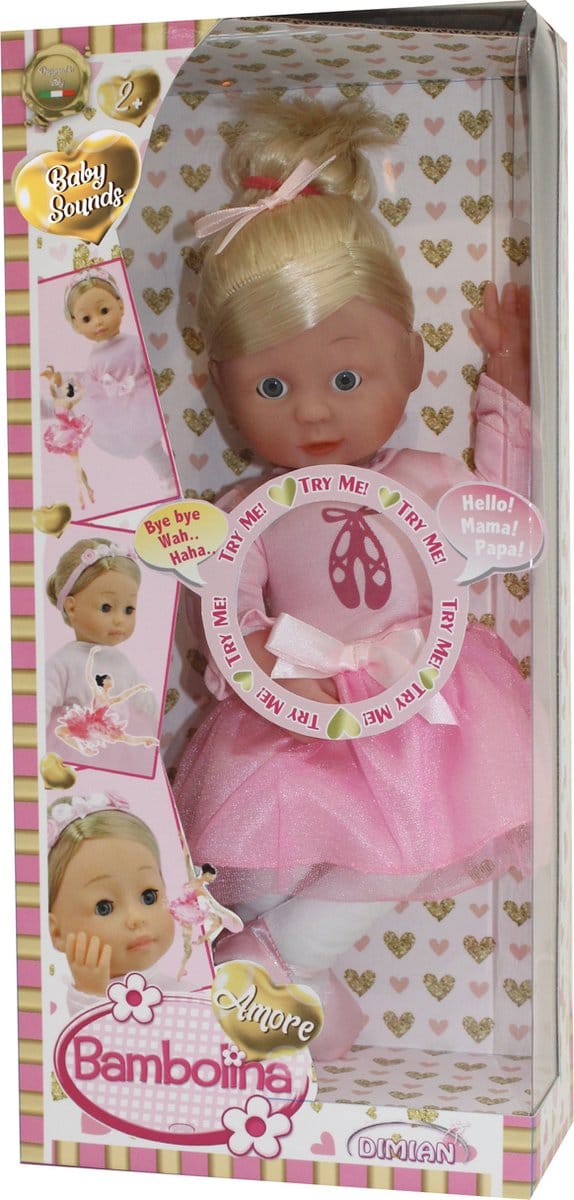 Pop Soft Ballerina met babygeluidjes - Amore - 35 cm.