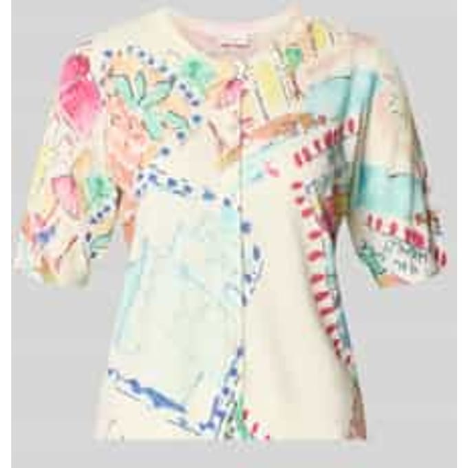 Cardigan van kasjmiermix met ronde hals