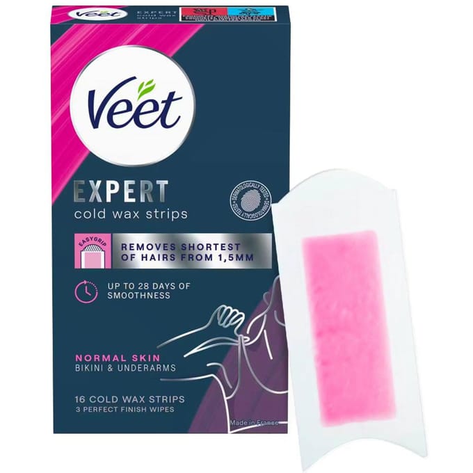 Veet Expert Cold Wax Strips Bikini &amp; Onderarm Normale Huid 6 st