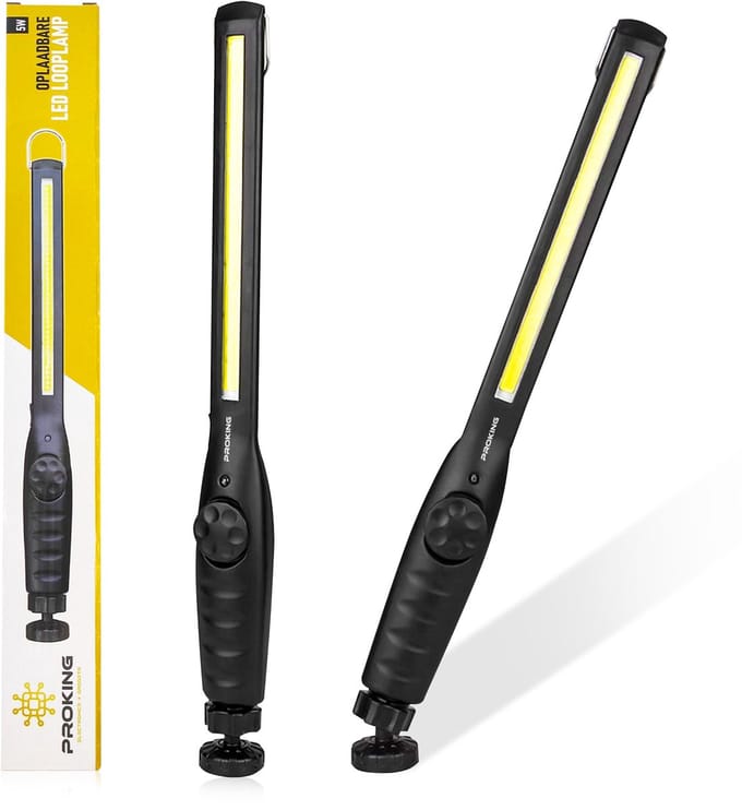 PROKING Professionele COB LED Werklamp - Werk Lamp - Looplamp - Oplaadbaar - 700 Lumen - Noodpakket - Nood pakket - 1 stuks