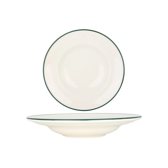 Rinart Pastabord - Green Edge - Porselein - 27 cm (400cc) - set van 2