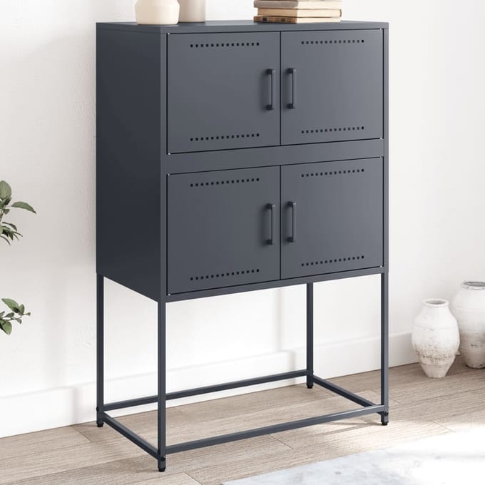 vidaXL - Dressoir - 68,5x38,5x107 - cm - staal - antracietkleurig
