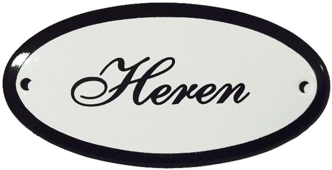 Emaille deurbord 'Heren' ovaal