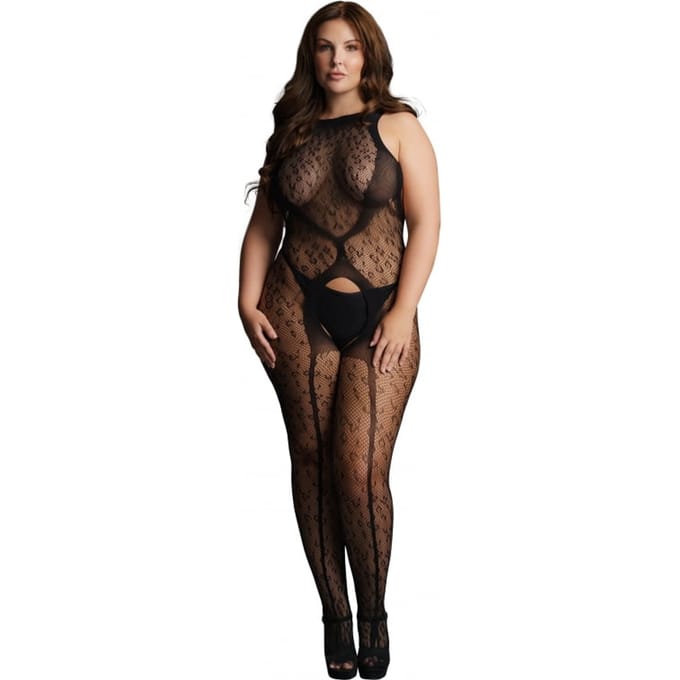 Le Desir - Bodystocking open kruis - Plus Size