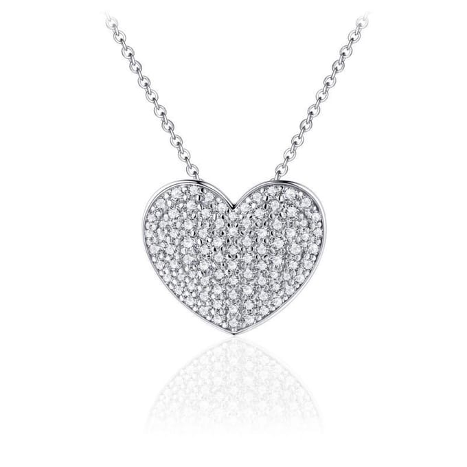 Juwelier Emo - Zilveren Ketting met hanger - Hart Ketting Zilver - 01120 - LENGTE 45 CM